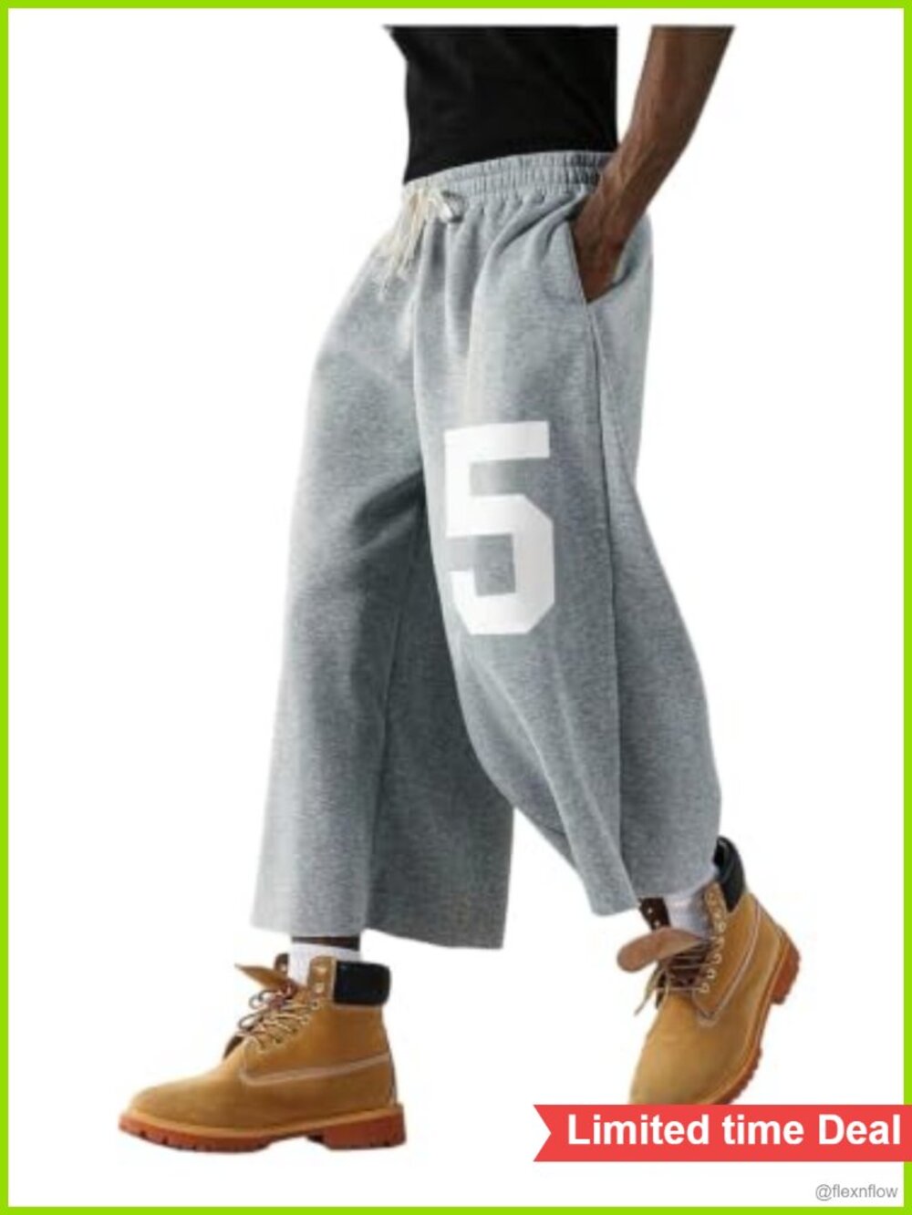 Men's Capri Cropped Sweatpants Drawstring 3/4 Sweat Shorts